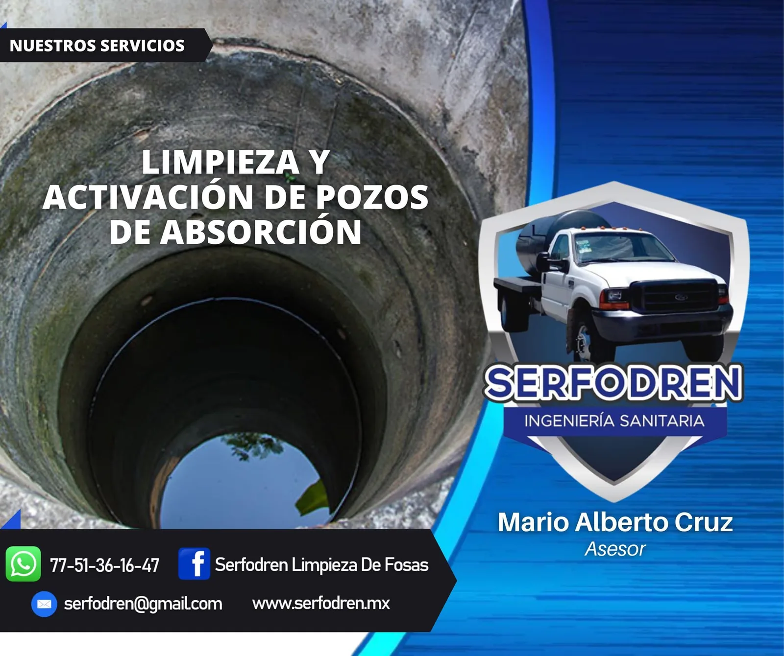 Limpieza y activación de pozo de absorción